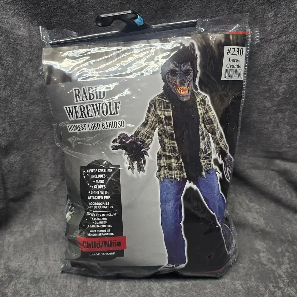 Rabid Werewolf Halloween Costume Animal Scary Killer Wolf Fancy Dress Up